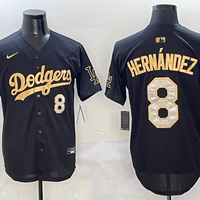 Men's Los Angeles Dodgers Enrique Hernandez #8 Black Team Game Jersey