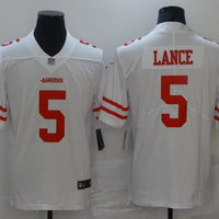 Men's San Francisco 49ers Trey Lance #5 White Game Jersey1