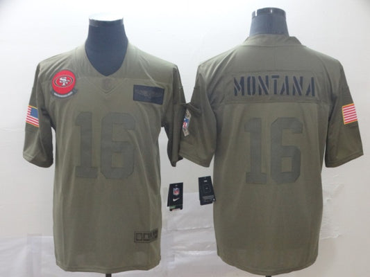 Men's San Francisco 49ers Joe Montana #16 Brown Game Jersey1