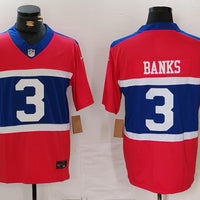 Men's New York Giants Deonte Banks #3 Century Red Alternate Player Game Jersey1