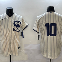 Men's Chicago White Sox Yoan Moncada #10 Cream Replica Player Jersey1