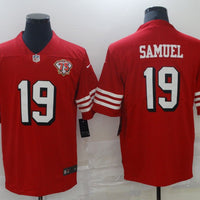 Men's San Francisco 49ers Deebo Samuel #19 Red 75th Anniversary Game Jersey1