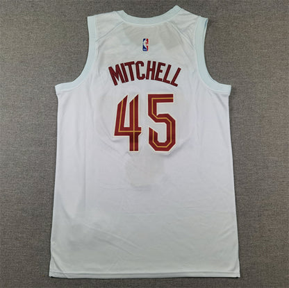 Men's Cleveland Cavaliers Donovan Mitchell #45 White Swingman Jersey1 - Association Edition