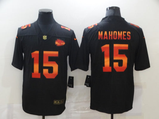 Men's Kansas City Chiefs #15 Patrick Mahomes Black Authentic Game Jersey1