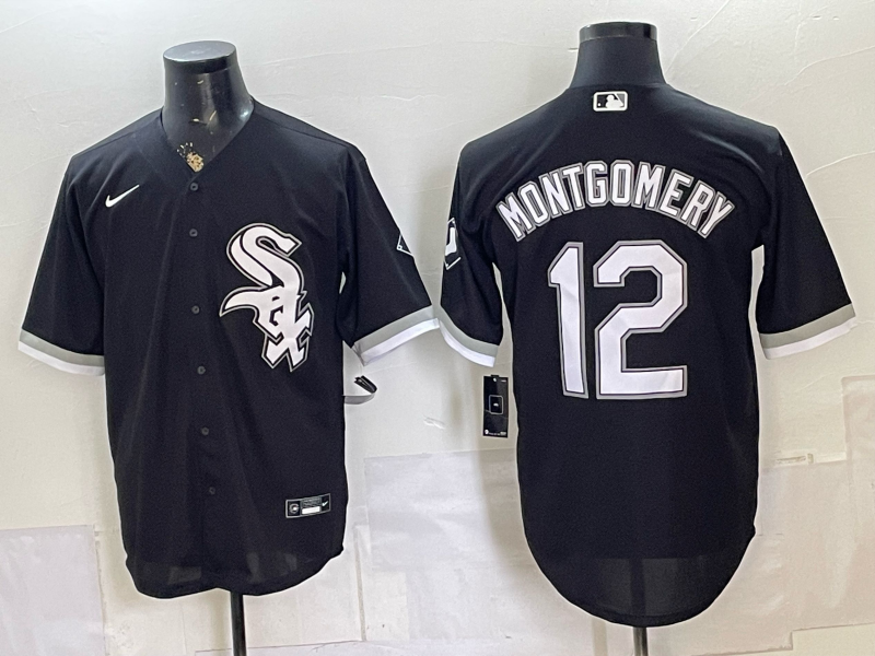 Men's Chicago White Sox Colson Montgomery #12 Black Alternate Limited Jersey
