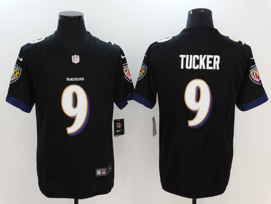 Men's Baltimore Ravens Justin Tucker #9 Black Game Player Jersey1