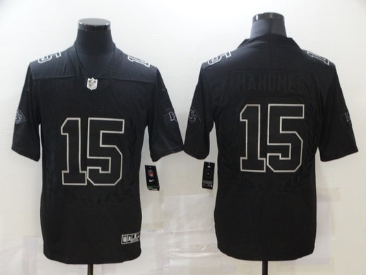 Men's Kansas City Chiefs #15 Patrick Mahomes Black Alternate Game Jersey1
