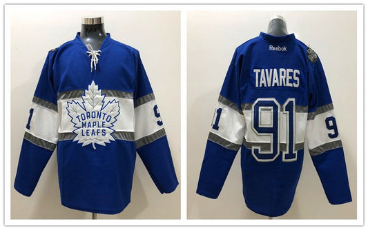 Men's Toronto Maple Leafs John Tavares #91 Blue Player Jersey1
