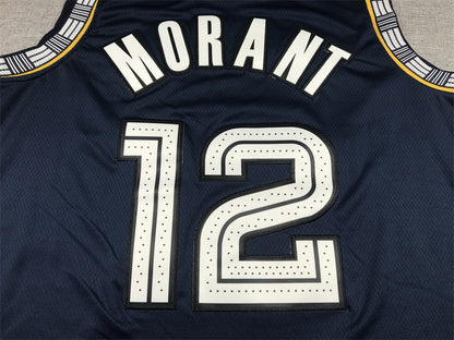 Men's Memphis Grizzlies Ja Morant #12 Navy City Edition Classic Jersey1