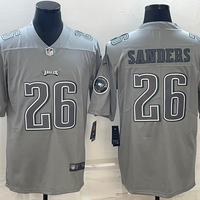 Men's Philadelphia Eagles Miles Sanders #26 Gray Atmosphere Fashion Game Jersey1