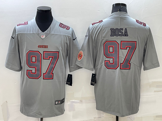 Men's San Francisco 49ers Nick Bosa #97 Gray Atmosphere Game Jersey1