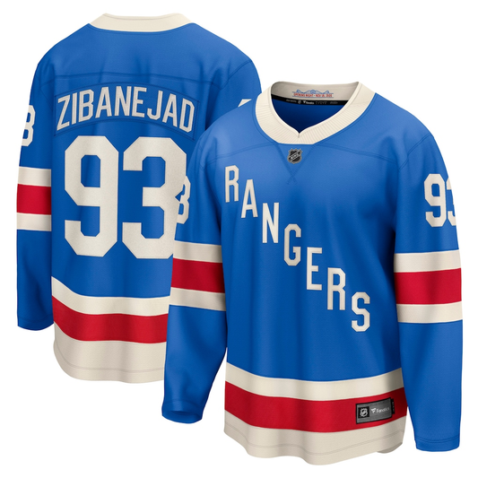 Men's New York Rangers Mika Zibanejad #93 Fanatics Blue Centennial Premium Player Jersey