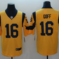 Men's Los Angeles Rams Jared Goff #16 Yellow Game Jersey1