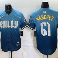 Male Philadelphia Phillies Cristopher Sanchez #61 Navy City Connect Limited Jersey
