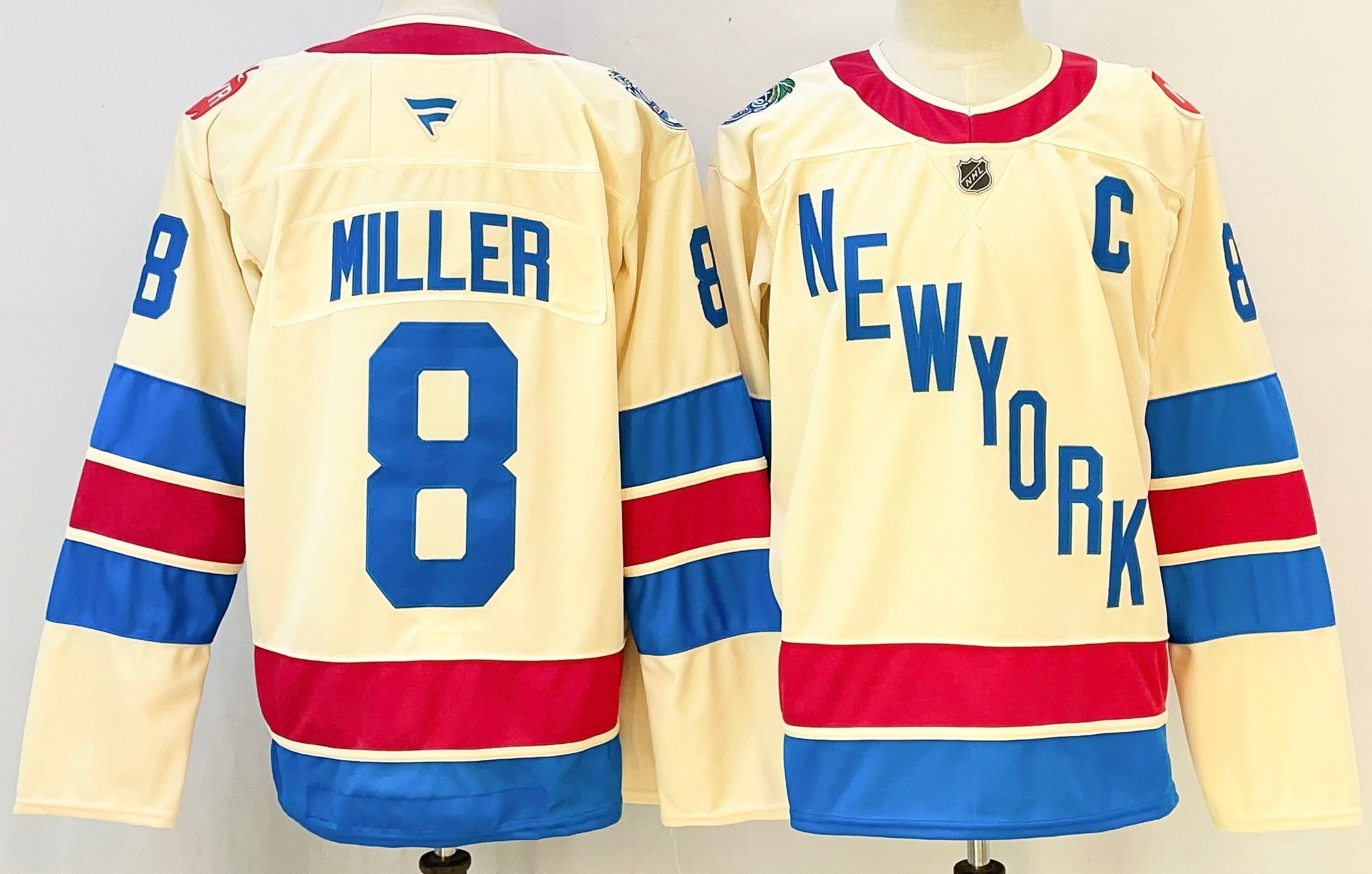 Men's New York Rangers J.T. Miller #8 Beige Breakaway Player Jersey