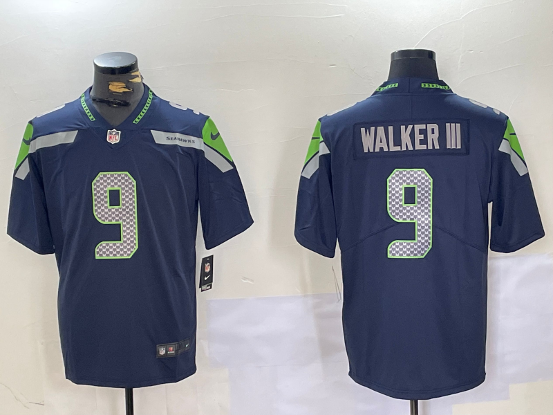 Men's Seattle Seahawks Kenneth Walker III #9 Navy Player Game Jersey1