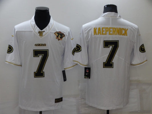 Men's San Francisco 49ers Colin Kaepernick #7 White 75th Anniversary Game Jersey1
