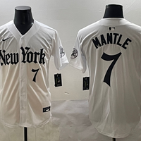 Men's New York Yankees Mickey Mantle #7 White Alternate Limited Player Jersey