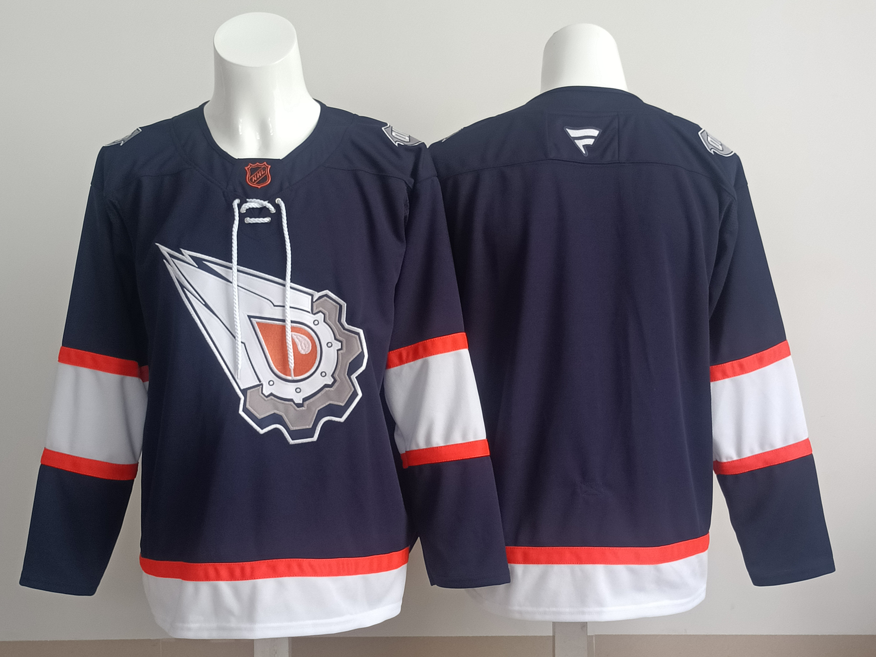 Men's Edmonton Oilers Navy Blank Player Jersey