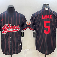 Men's San Francisco 49ers Trey Lance #5 Black Player Jersey1 Joint Edition
