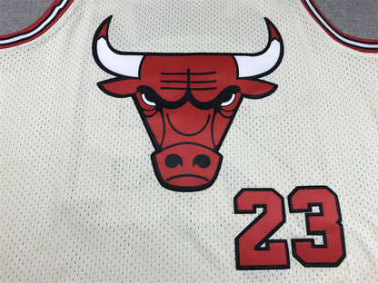 Men's Chicago Bulls Michael Jordan #23 Cream Hardwood Classics Swingman Jersey1