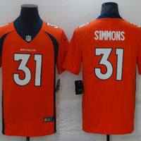 Men's Denver Broncos Justin Simmons #31 Orange Game Jersey1