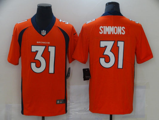 Men's Denver Broncos Justin Simmons #31 Orange Game Jersey1