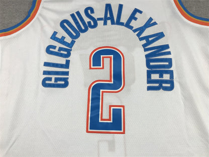 Men's Oklahoma City Thunder Shai Gilgeous-Alexander #2 White 2022/23 Fast Break Replica Jersey1 - Association Edition