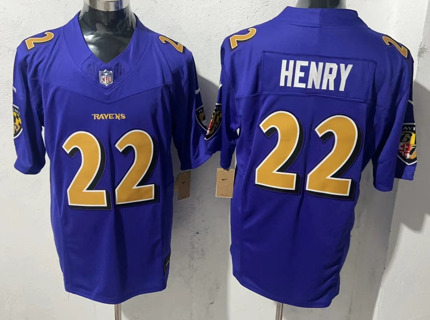 Men's Baltimore Ravens Derrick Henry #22 Purple Player Game Jersey