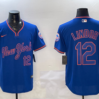 Men's New York Mets1 Francisco Lindor #12 Royal Replica Player Jersey