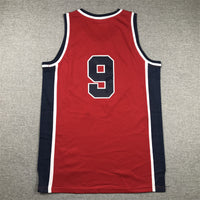 Men's Michael Jordan #9 Red USA Dream Team Olympics Jersey