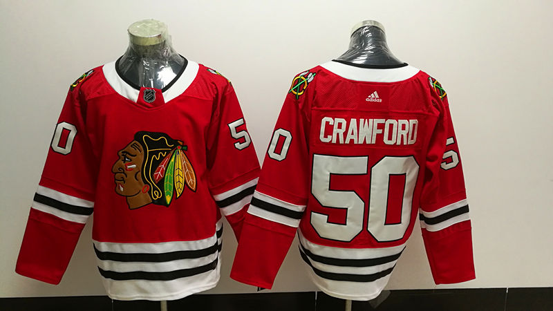Men's Chicago Blackhawks Corey Crawford #50 Red Home Breakaway Player Jersey1