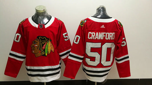 Men's Chicago Blackhawks Corey Crawford #50 Red Home Breakaway Player Jersey1