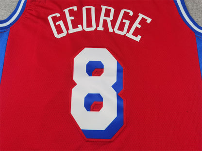 Men's Philadelphia 76ers Paul George #8 Red Swingman Jersey1 - Statement Edition
