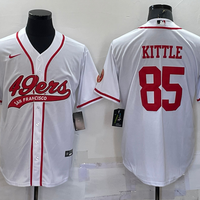 Men's San Francisco 49ers George Kittle #85 White Game Jersey1 Joint Edition