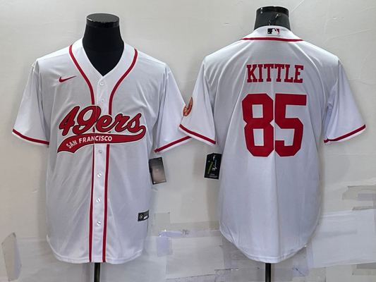 Men's San Francisco 49ers George Kittle #85 White Game Jersey1 Joint Edition