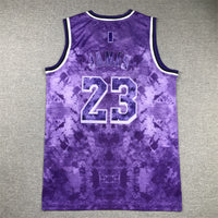 Men's Los Angeles Lakers LeBron James #23 Purple Select Series Swingman Jersey1