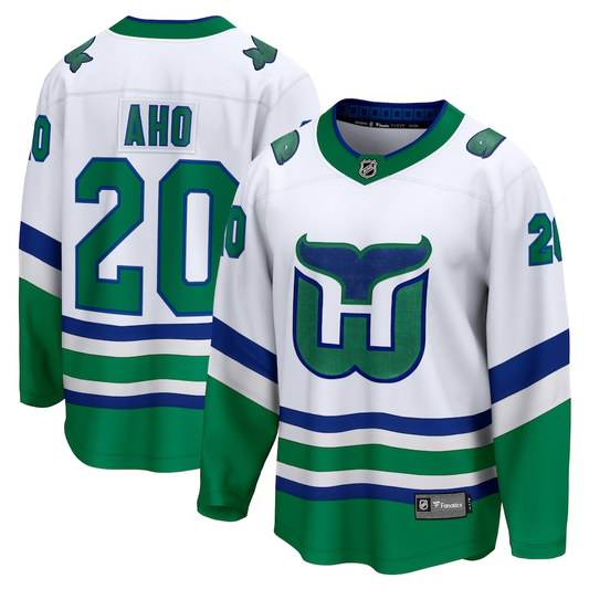 Men's Carolina Hurricanes Sebastian Aho #20 White Home Breakaway Jersey1