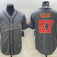 Men's Kansas City Chiefs Travis Kelce #87 Grey Game Jersey1 Joint Edition