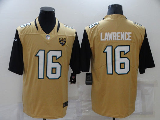 Men's Jacksonville Jaguars Trevor Lawrence #16 Gold Inverted Legend Jersey1
