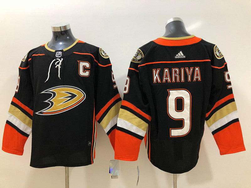 Men's Anaheim Ducks Paul Kariya #9 Black Home Breakaway Player Jersey1
