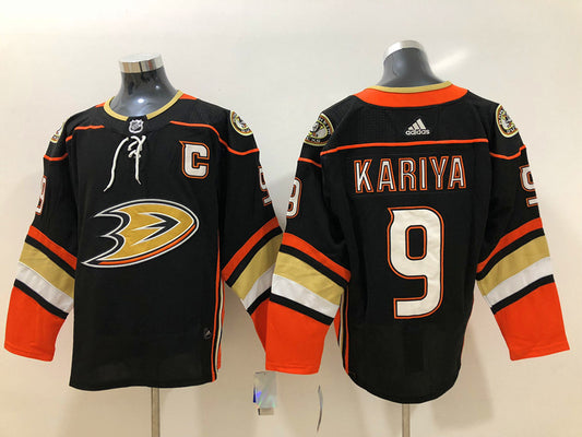 Men's Anaheim Ducks Paul Kariya #9 Black Home Breakaway Player Jersey1