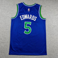 Men's Minnesota Timberwolves Anthony Edwards #5 Blue Swingman Jersey - Icon Edition