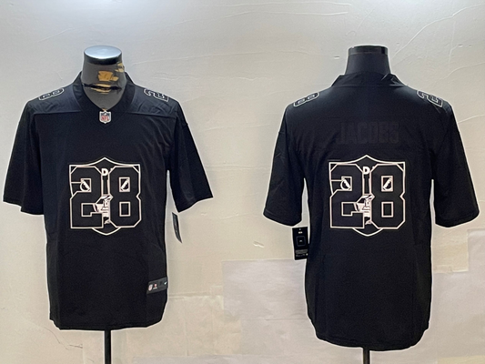 Men's Las Vegas Raiders Josh Jacobs #28 Black Alternate Game Player Jersey1