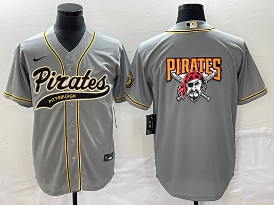 Men's Pittsburgh Pirates Gray Replica Team Jersey1 Joint Edition