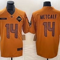 Men's Seattle Seahawks DK Metcalf #14 Brown 2023 Salute To Service Limited Jersey