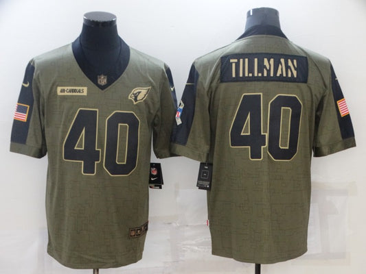 Men's Arizona Cardinals Pat Tillman #40 Brown Game Player Jersey1