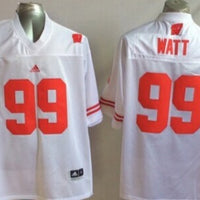 Men's Wisconsin Badgers J.J. Watt #99 White Player Game Jersey