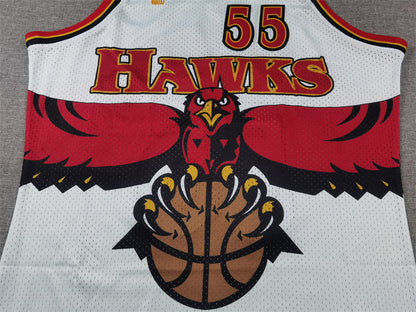Men's Atlanta Hawks Dikembe Mutombo #55 White 1996-97 Hardwood Classics Swingman Jersey1