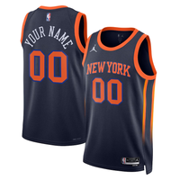 Men's New York Knicks Navy 2022/23 Swingman Custom Jersey1 - Statement Edition